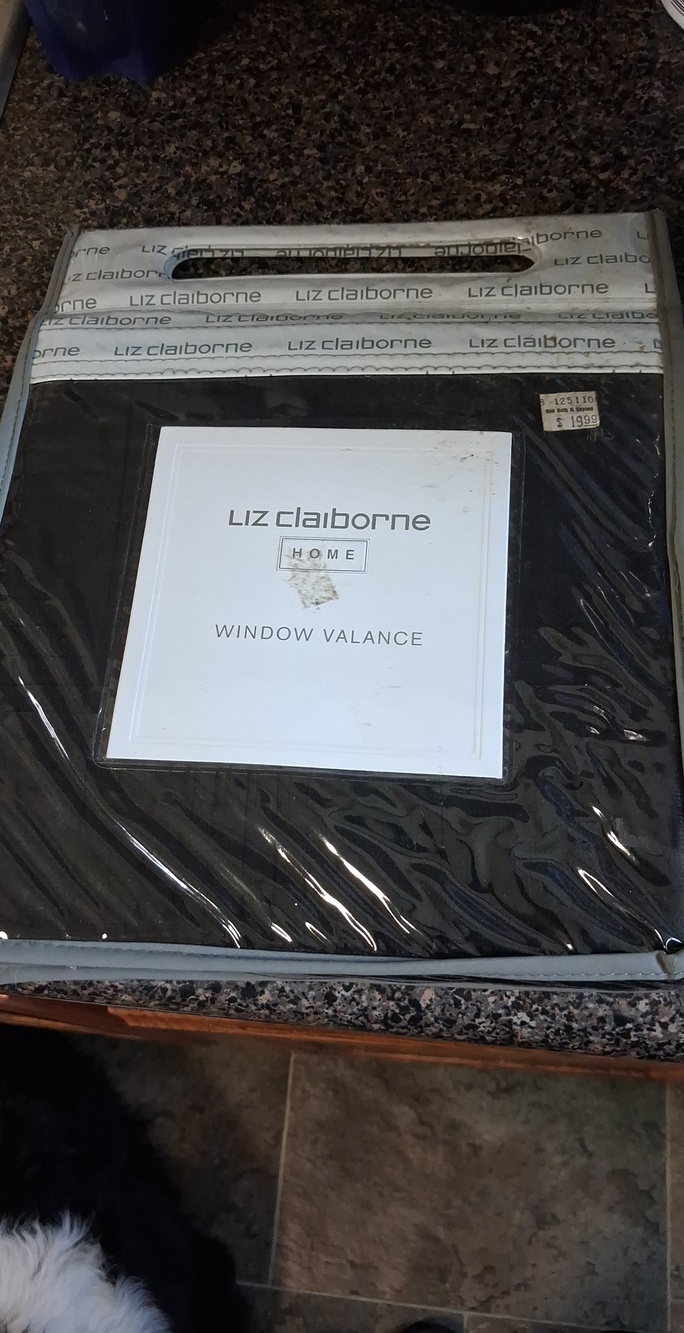 Liz Claiborne Black Window Valance Panel